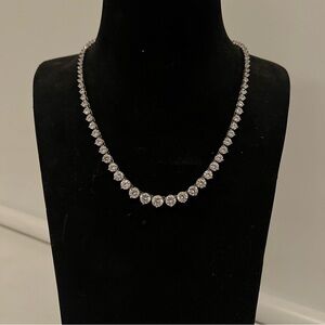 Diamonique Sparkling Silver Necklace